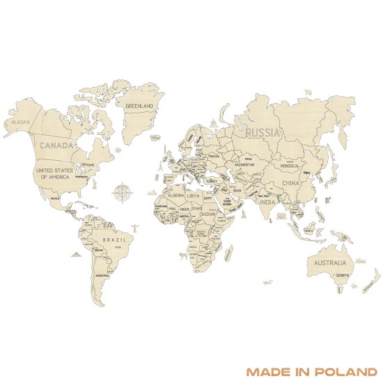 Wooden City - World Map XXL - Natural